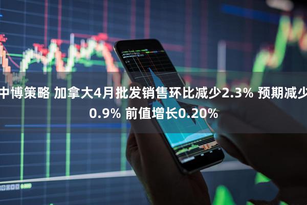 中博策略 加拿大4月批发销售环比减少2.3% 预期减少0.9% 前值增长0.20%